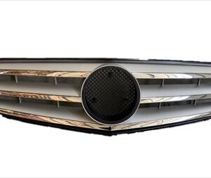 MERCEDES C-CLASS W204 GRILLE SILVER,+CHROME, MOULDING,+MARKER, HOLDER, SPORT, LATE = EARLY MODEL, P3 11-13